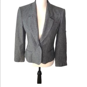 Saville Gray Wool Blend Fitted Lined Blazer 8P